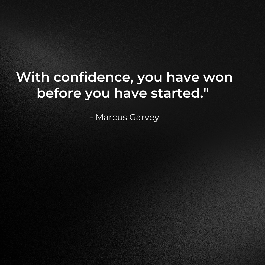with confidence, you have won before you have started