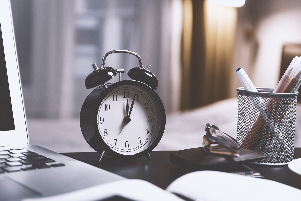 Alarm clock on table